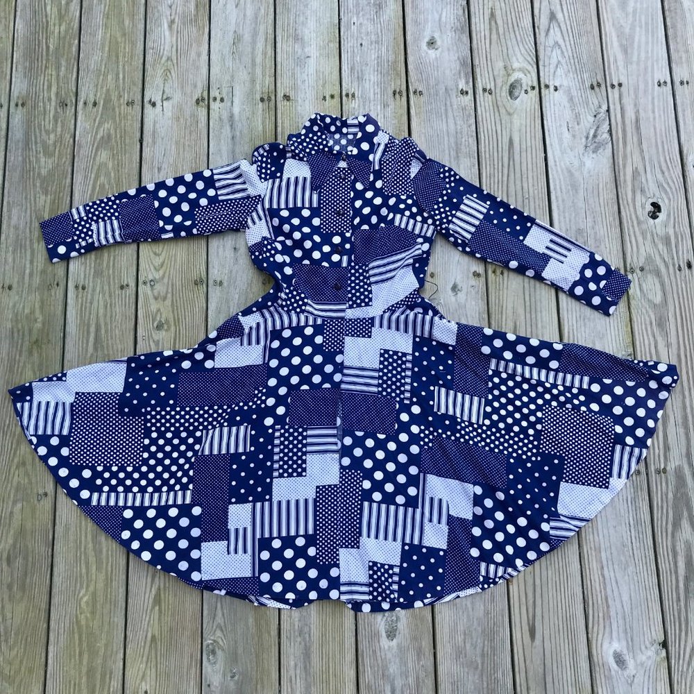 Pretty in Patchwork Full-Skirt Dress (VINTAGE) - Picture 7 of 13